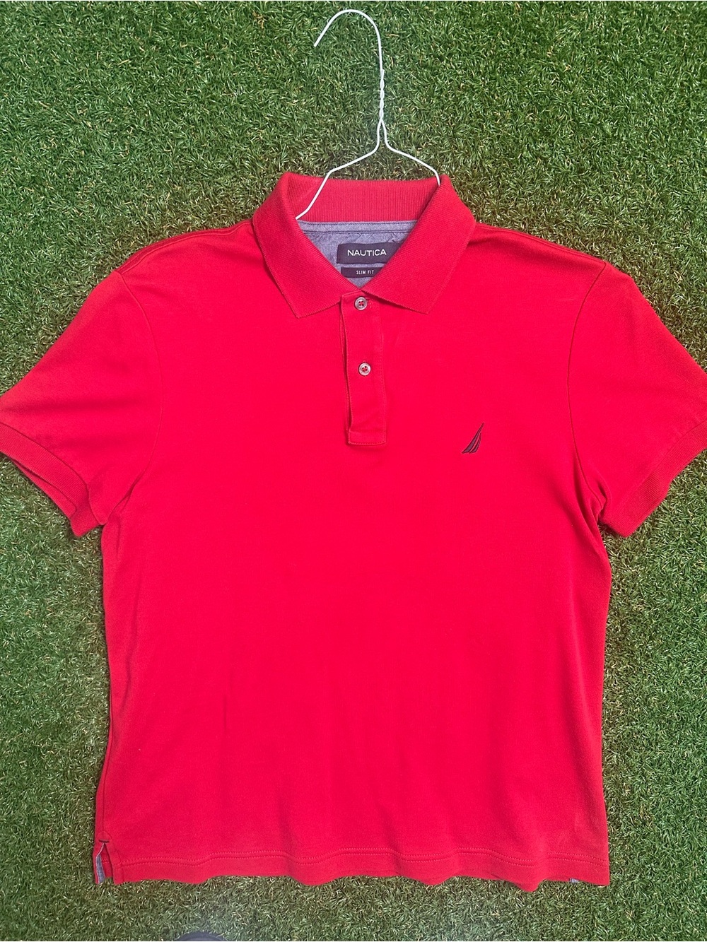 Nautica Men's Bright Red Short-Sleeve Polo